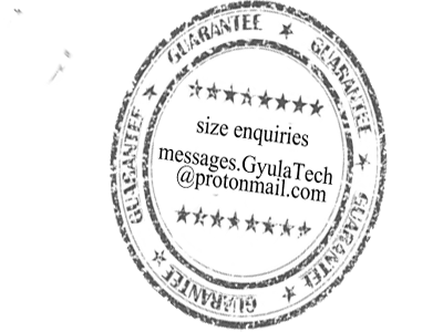 GYULA TECH Email contact - size enquieries - www.gyulatech.com